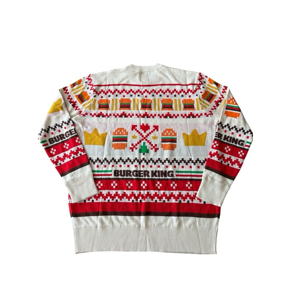 Burger King 2023 Merchandise RARE Ugly Christmas Sweater Size XS - Picture 2 of 6